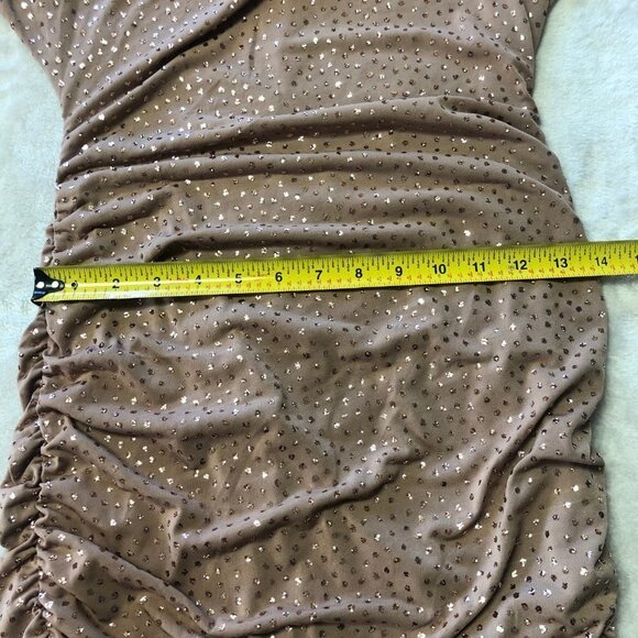 GUESS Mocha Sparkle Cowl Neck 3/4 Sleeve Cocktail/Party/Prom Dress Size Small - Picture 10 of 11
